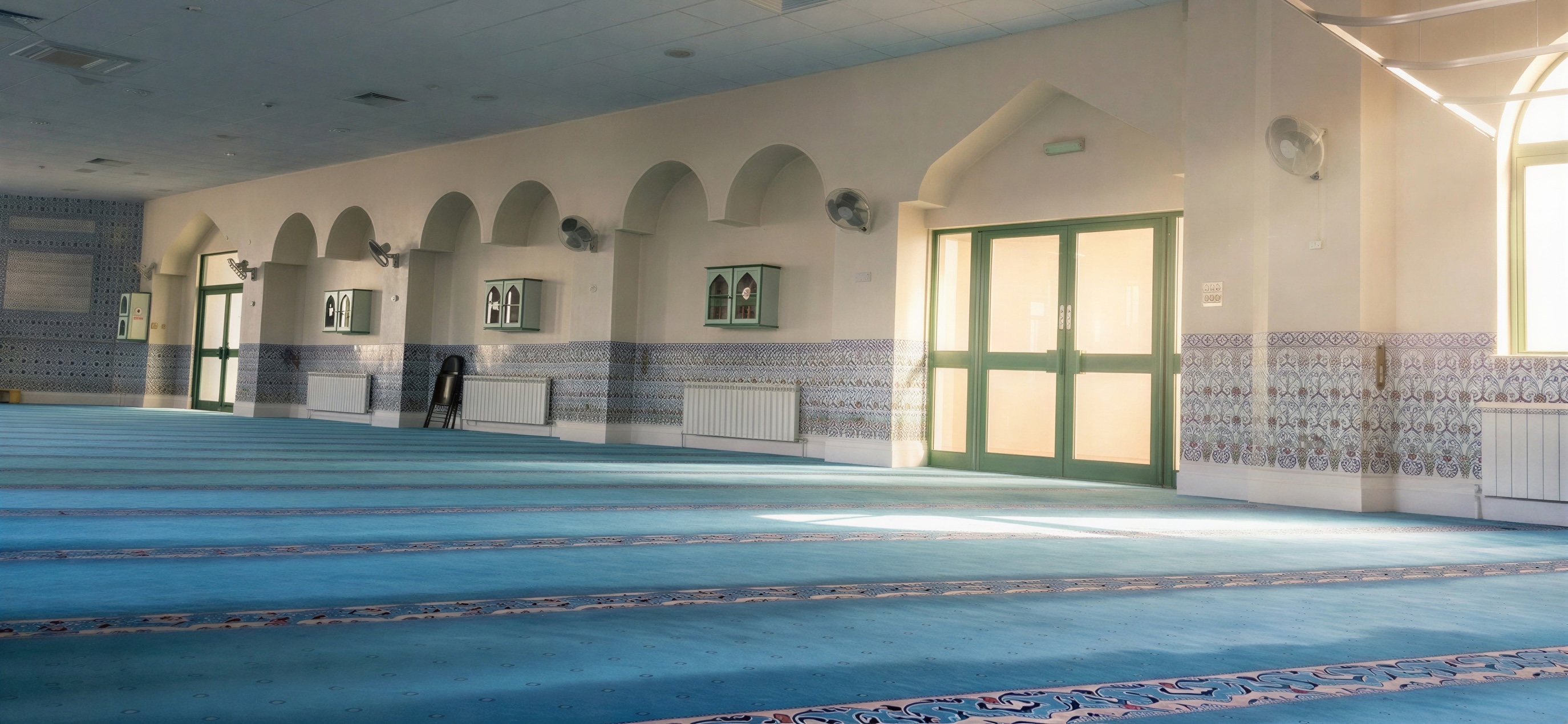 Mosque interior with beautiful arches